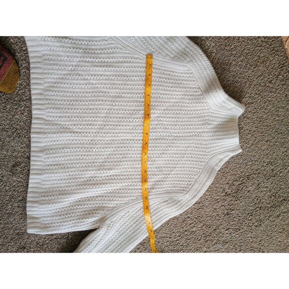 Madewell Pointelle-Stitch Mockneck Sweater ivory cream 100% merino wool small - Picture 10 of 13